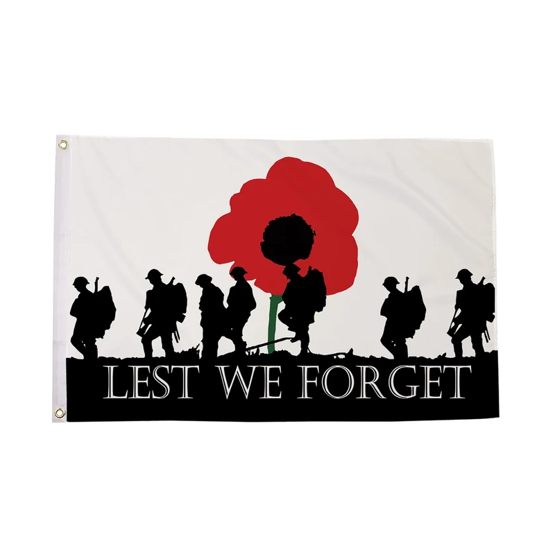 Flagmax Lest We Forget Remembrance Flags – Premium Quality Outdoor & Indoor Use (5ft x 3ft (150cm x 90cm))