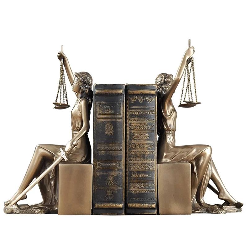 Lady Justice Statue Decorative Bookends