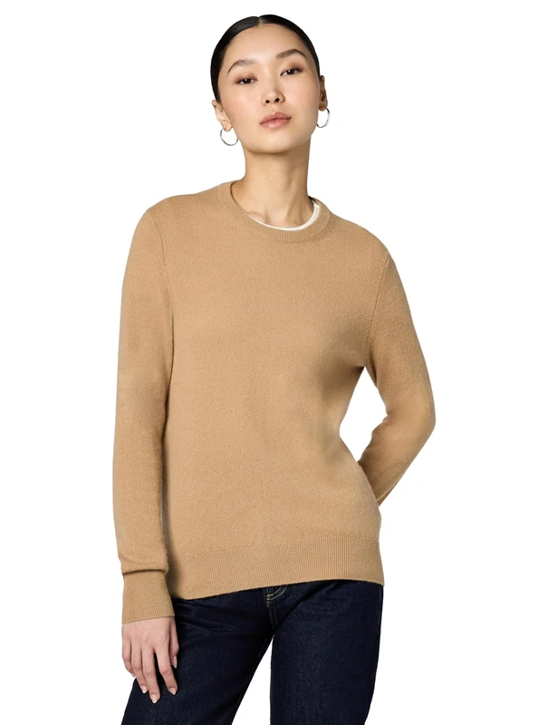 NAADAM Women's The Original Cashmere Crewneck Sweater, Camel, Small