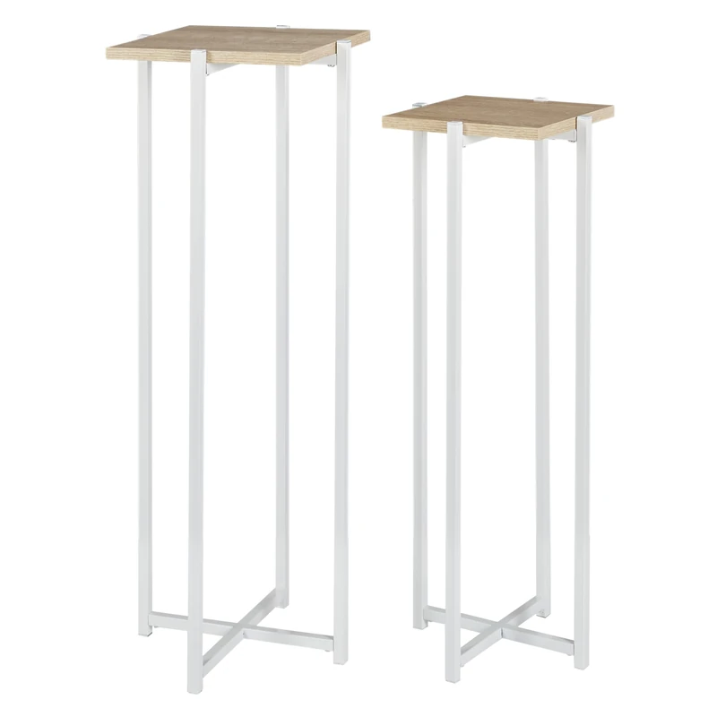 HOME DECO FACTORY Loka X2-Entrance, Living Room, White Brown, 30x82x30 - Image 1