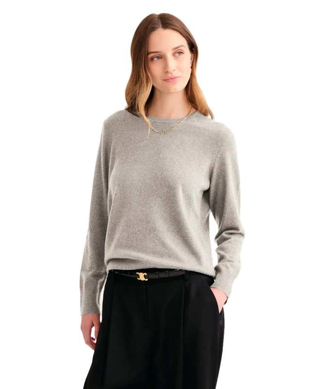 NAADAM Women's The Original Cashmere Crewneck Sweater Clothing, Cement, XL