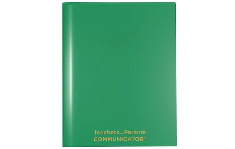 Nicky's Folders® English Communicator, Parent-Teacher Folder, Patented Tear-Resistant Flexible Plastic 2 Inside Pockets, 2 Exterior Sleeves, Letter Size Paper, Single Color(24 Pack) (Metallic Green)