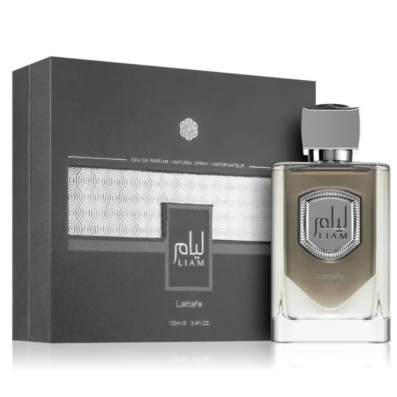 Lattafa Liam Grey for Unisex Eau de Parfum Spray, 3.4 Ounce / 100 ml