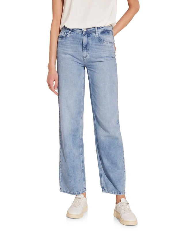 Street One Women's A377601 High Waist Jeans, Authentic Light Blue, 30W x 32L