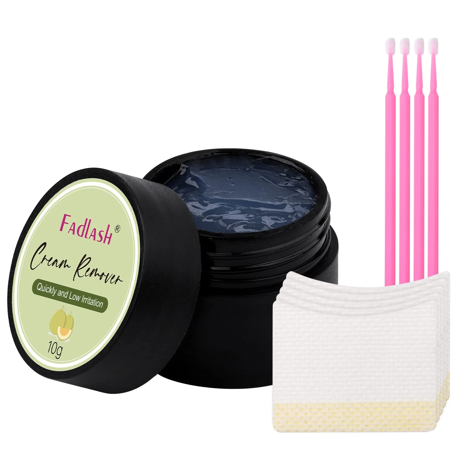 FADLASH Eyelash Extension Remover 10g Cream Lash Extension Remover Dissolves Powerful Eyelash Glue Remover Low Irritation eyelash remover for lash extensions Lash Glue Remover(Hami Melon)