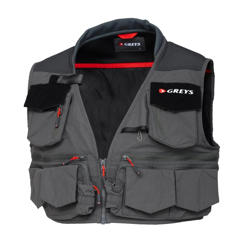 Greys Tail Fly Fishing Vest | Breathable Angling Vest For River, Lake And Coastal Fishing | Multiple Pockets For Fly Boxes, Leaders And Accessories | Comfortable Fit | S/M