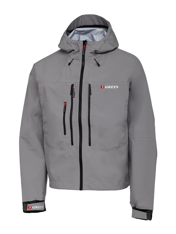 Greys Tail Fishing Jacket | Lightweight Waterproof Fishing Wading Jacket With 10,000mm Membrane & C6 DWR | 3-Layer Polyester Shell | Adjustable Hoodie | Chest Pockets & Handwarmer Pockets | XXL