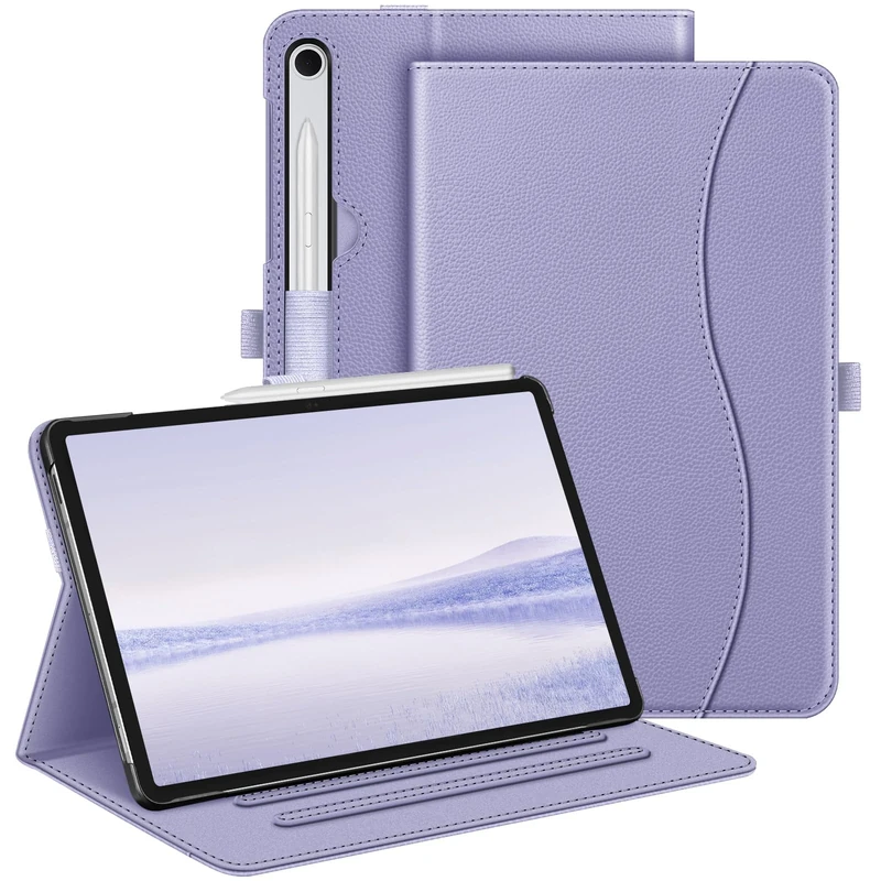 Fintie Case for Samsung Galaxy Tab S9 FE 5G 10.9 Inch/Galaxy Tab S9 11 Inch 2023, Multi-Angle Viewing Protective Cover with Pocket, Auto Sleep/Wake, Lilac Purple
