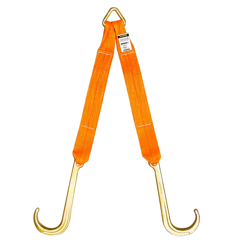 SENKEYFE 3" x 24" Orange V Strap Recovery Tow Strap with 15" J Hooks, 5400LBS Working Load Limit, Perfect for Heavy-Duty Recovery and Towing, Vehicle Compatible