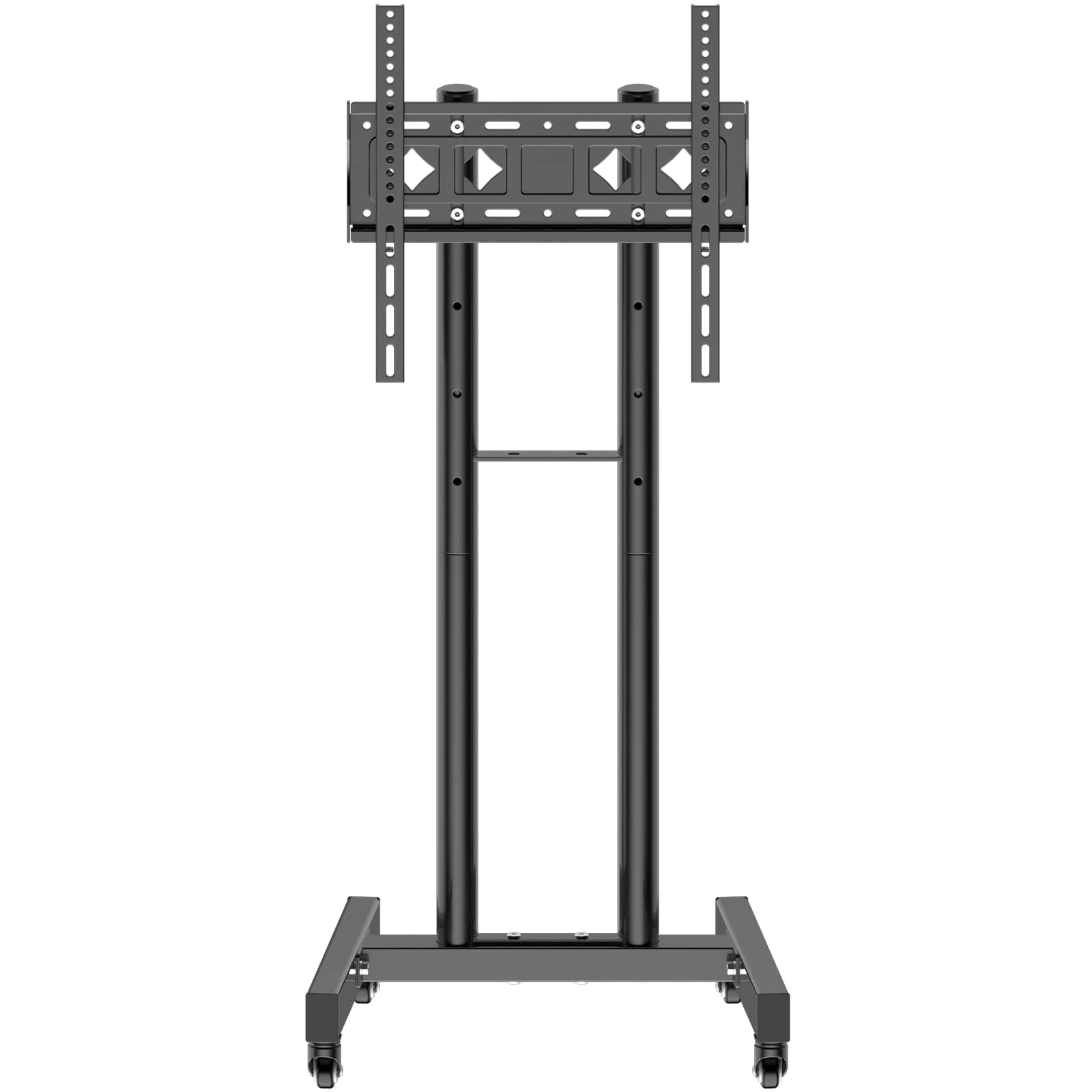 JXMTSPW Mobile TV Cart for 32-55 Inch Flat Curved Television, 360° Rolling Stand Max VESA 400x400mm Up to 25kg, 32 43 50 55 Swivel Height Adjust Portable on Wheels, Universal TV Floor Stand