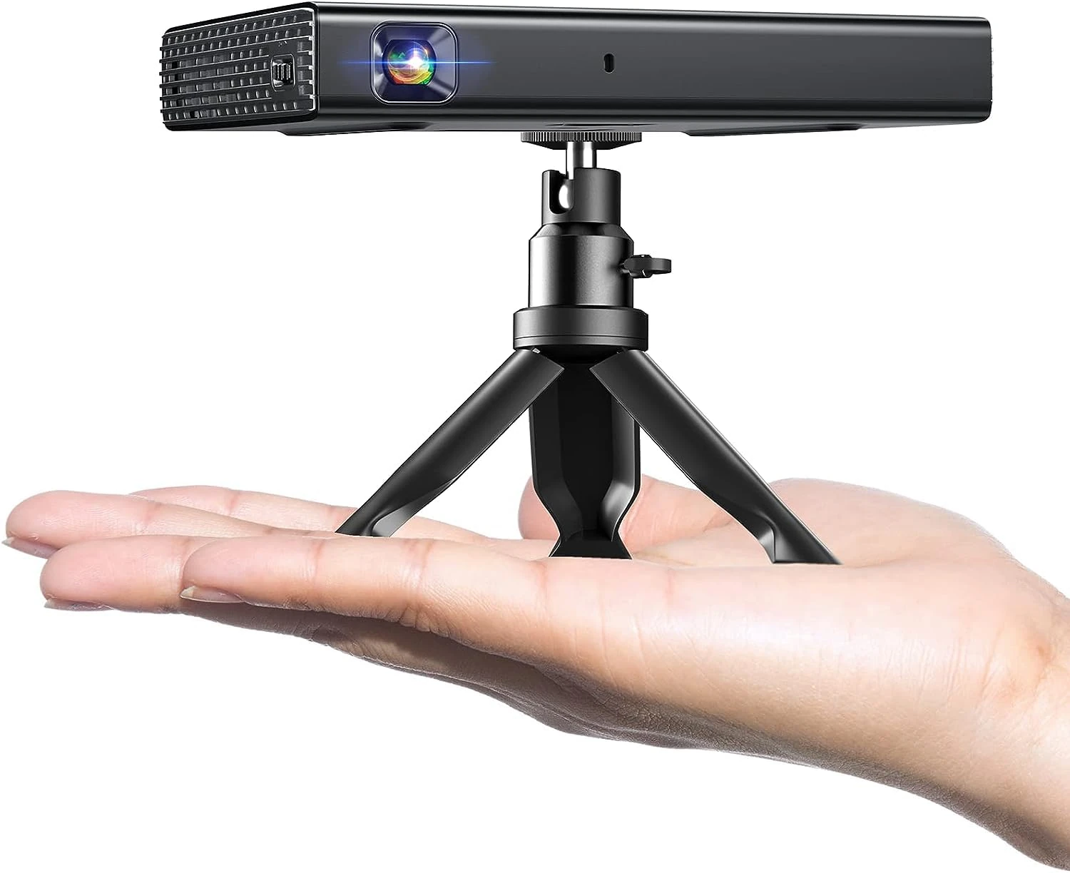 ELEPHAS Mini 500 ANSI DLP Projector Rechargeable, Portable for Travel Compatible with iOS, Android, and TV Stick 5G WiFi, Bluetooth