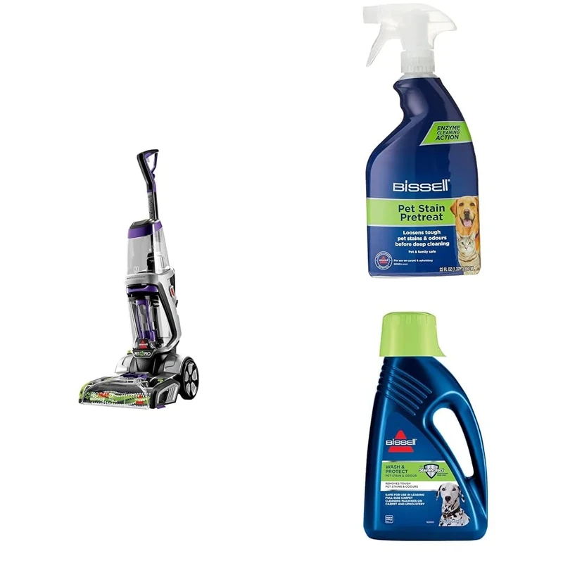 BISSELL ProHeat 2X Revolution Pet Pro Carpet Cleaner | HeatWave Technology* | Carpets Dry in 30 Mins** | Pet Hair Removal Tool | 20666 & Wash & Protect Pet Formula | 1087N 1.5L & Pre-Treat Pet | 1137E