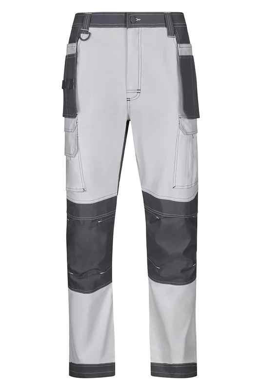 VELILLA 103019S Stretch Canvas Pant with Floating Pockets, White/Grey, Size 2XL, White and Grey, XXL