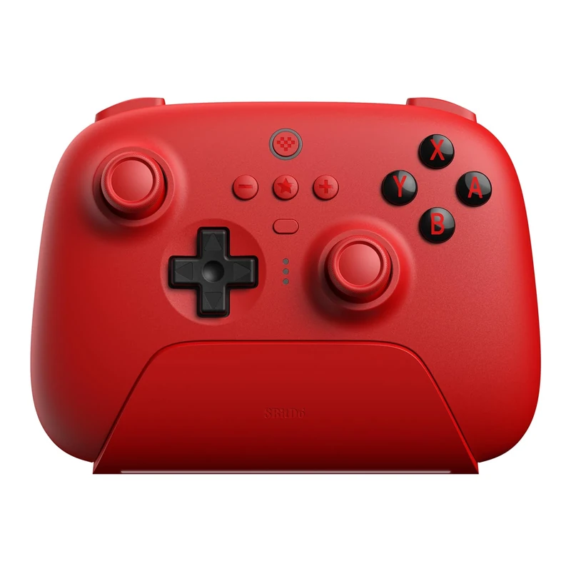 8Bitdo Ultimate Bluetooth Controller with Charging Dock, Wireless Pro Controller with Hall Effect Sensing Joystick, Compatible with Switch, Windows and Steam Deck (Red)