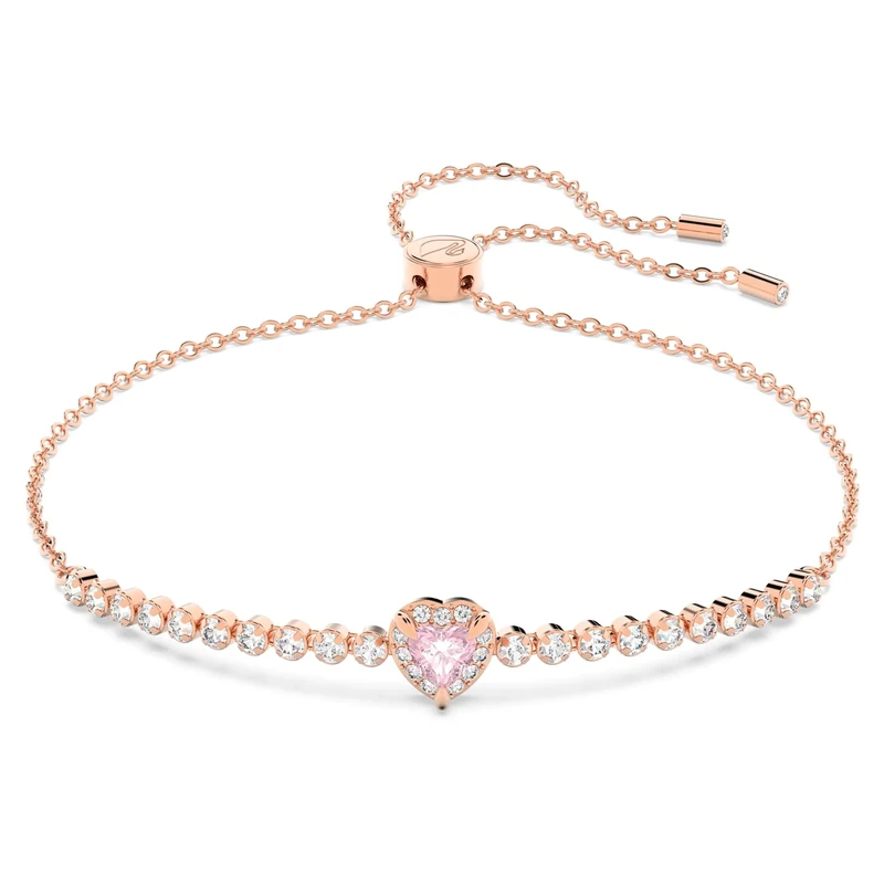 Swarovski One Bracelet, Heart, Pink, Rose Gold-Tone Plated
