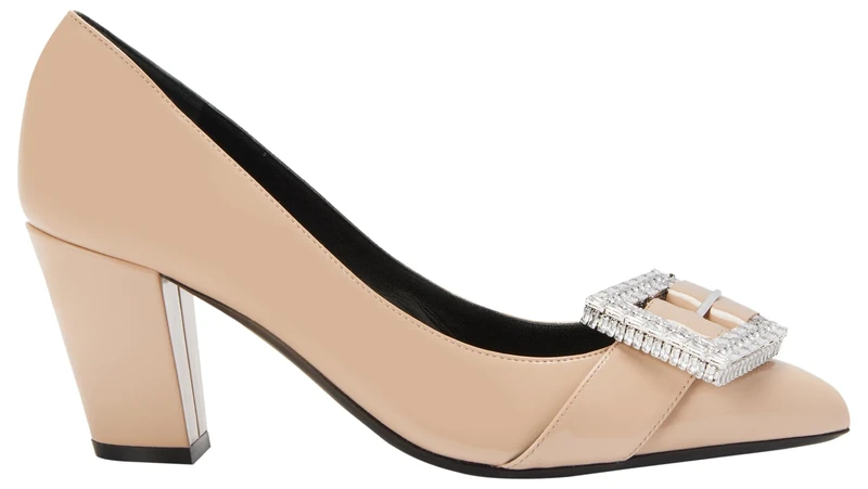 Giuseppe Zanotti Miss Buckle Pumps - Pink Fabric, Size 3 - Image 1