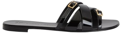 Giuseppe Zanotti, Alhima Flats, 4, Black Leather