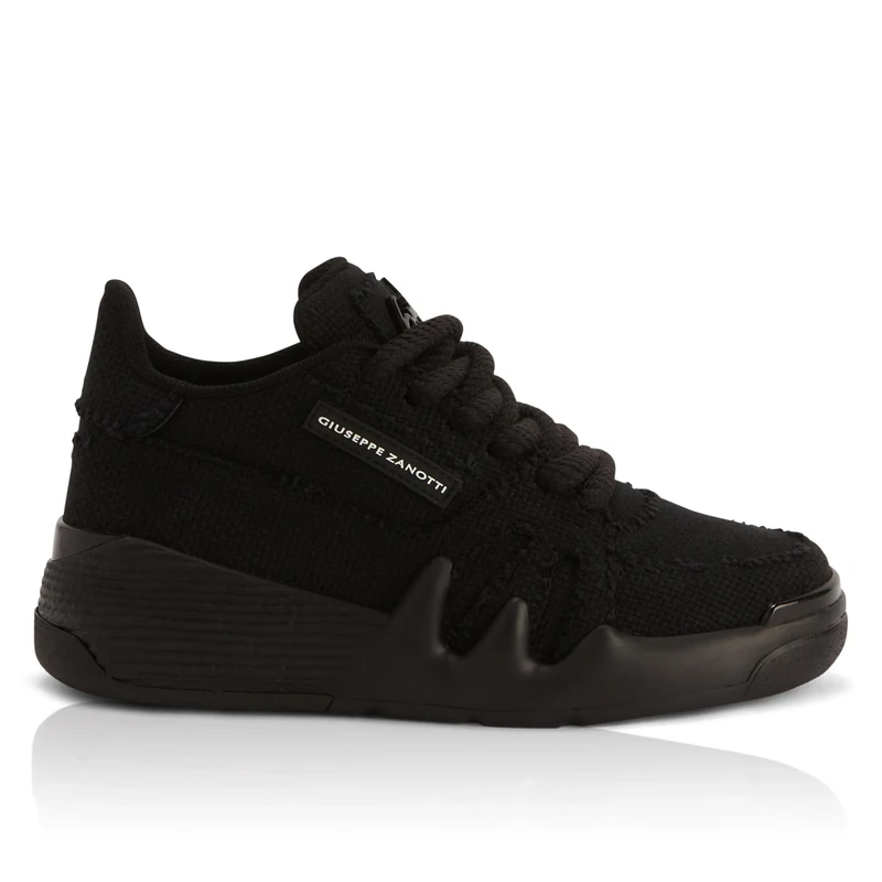 Giuseppe Zanotti, Talon Low Top Sneakers, 3.5, Black Fabric