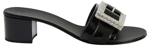 Giuseppe Zanotti, Miss Buckle Flats, 5, Black Leather