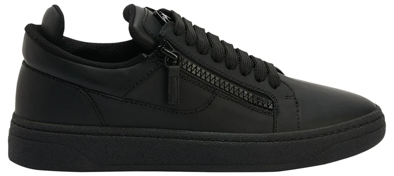 Giuseppe Zanotti, GZ94 Low Top Sneakers, 7, Black Leather
