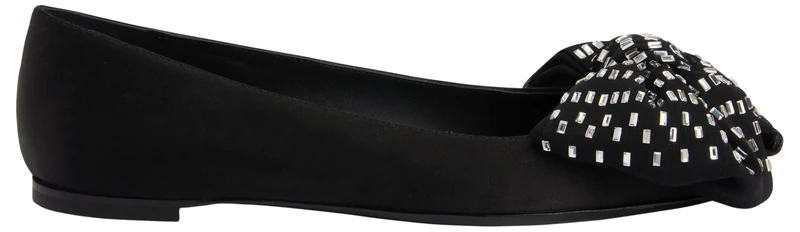 Giuseppe Zanotti, Alexandrine Flats, 3.5, Black Fabric