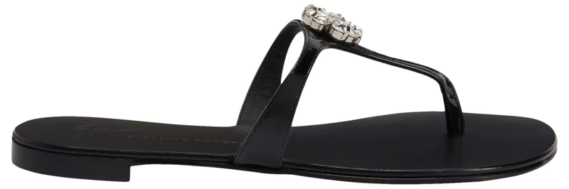 Giuseppe Zanotti Brionne Flats - Black Patent Leather, 10mm Heel