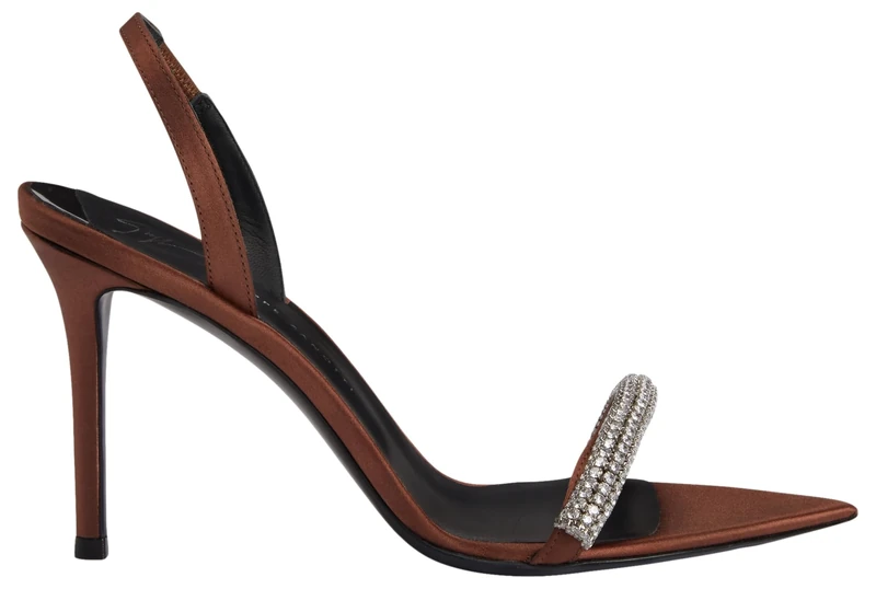 Giuseppe Zanotti, Intriigo Galassia Sandals, 3.5, Brown Fabric