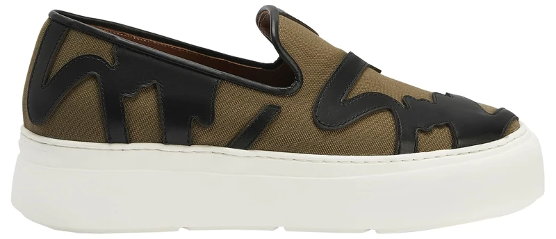 Giuseppe Zanotti, GZ Mike Sign Loafers, 7, Green Fabric