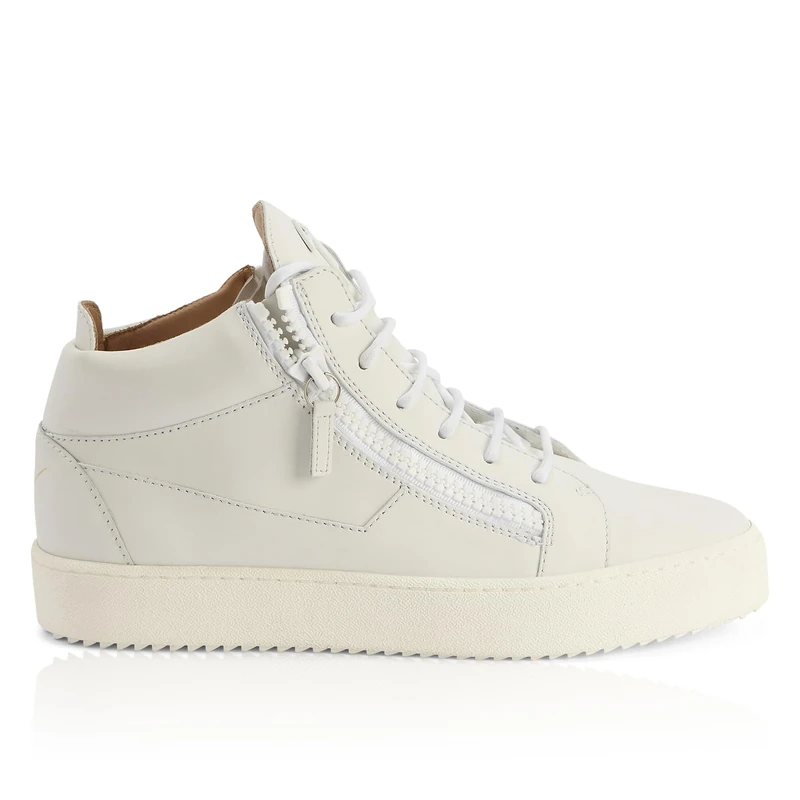 Giuseppe Zanotti, Kriss Mid Top Sneakers, 14, White Leather