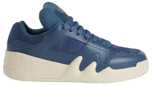 Giuseppe Zanotti, Talon Low Top Sneakers, 8.5, Blue Leather