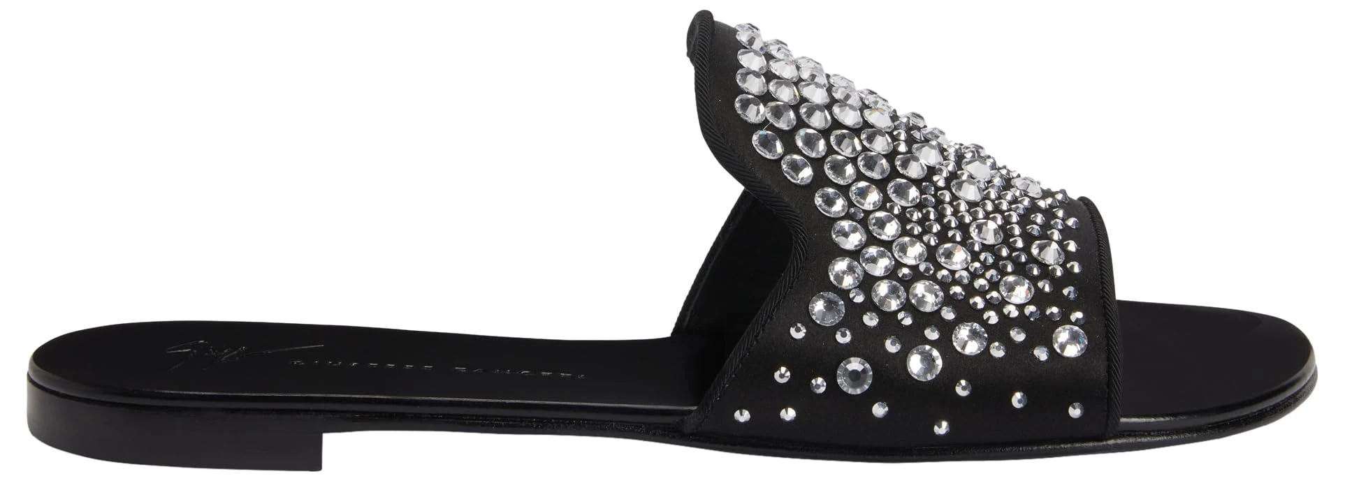 Giuseppe Zanotti, Andromedha Crystal Flats, 7, Black Fabric