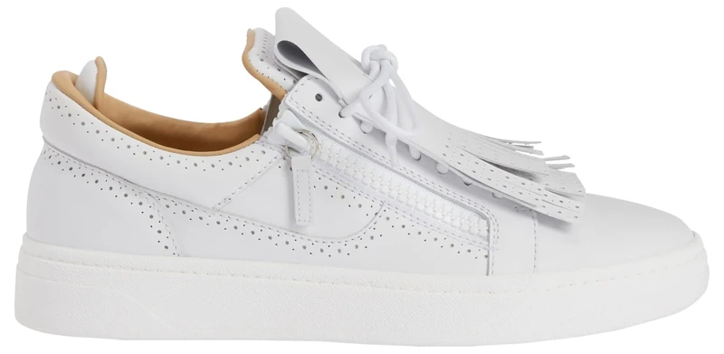 Giuseppe Zanotti, GZ94 Low Top Sneakers, 12, White Leather