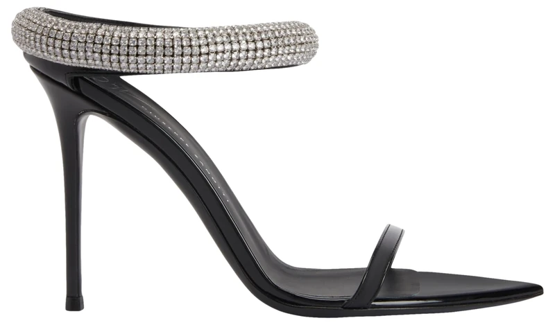 Giuseppe Zanotti Intriigo Sandals - Black Leather, Heel, Size 9