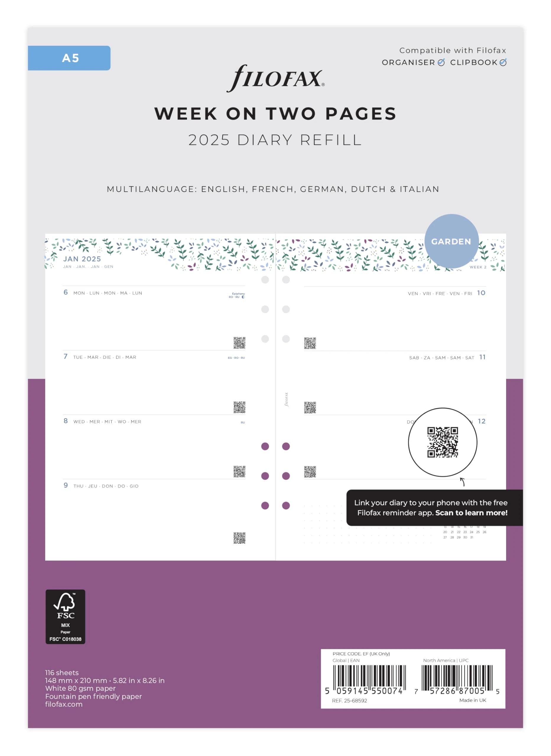 A5 Garden week on two pages 2025