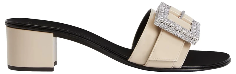 Giuseppe Zanotti, Miss Buckle Flats, 3, Beige Leather