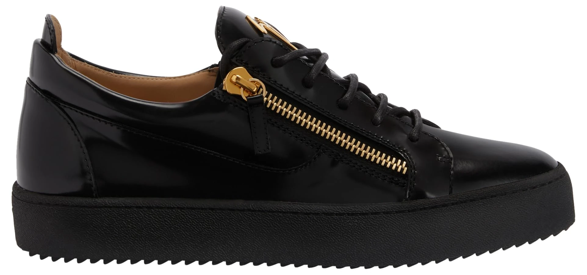 Giuseppe Zanotti, Frankie Low Top Sneakers, 6, Black Leather