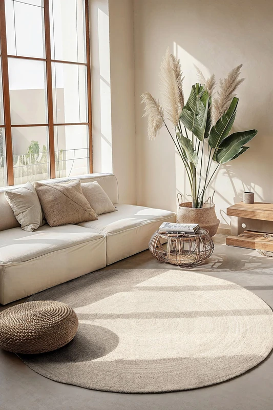 Hanse Home Jute Braided Round Rug - Rangpur - Natural - Boho - Skandi - Beige - 100 cm (Round)