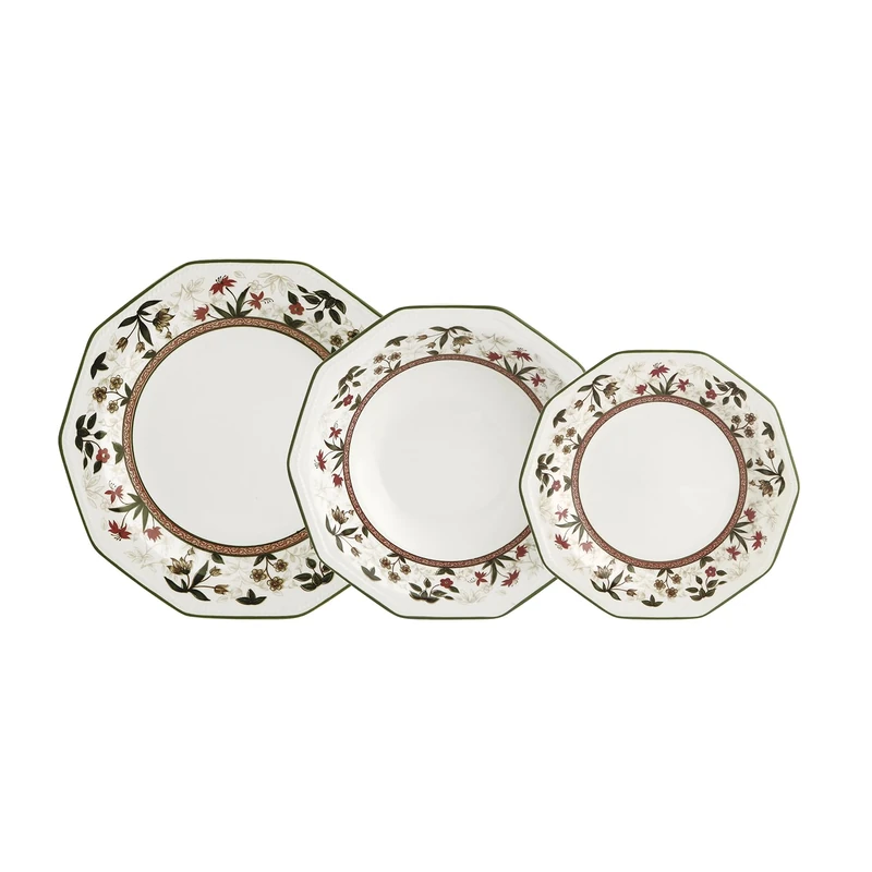 QUEEN'S Assam - 12 Piece Ceramic Dinnerware - 4 People