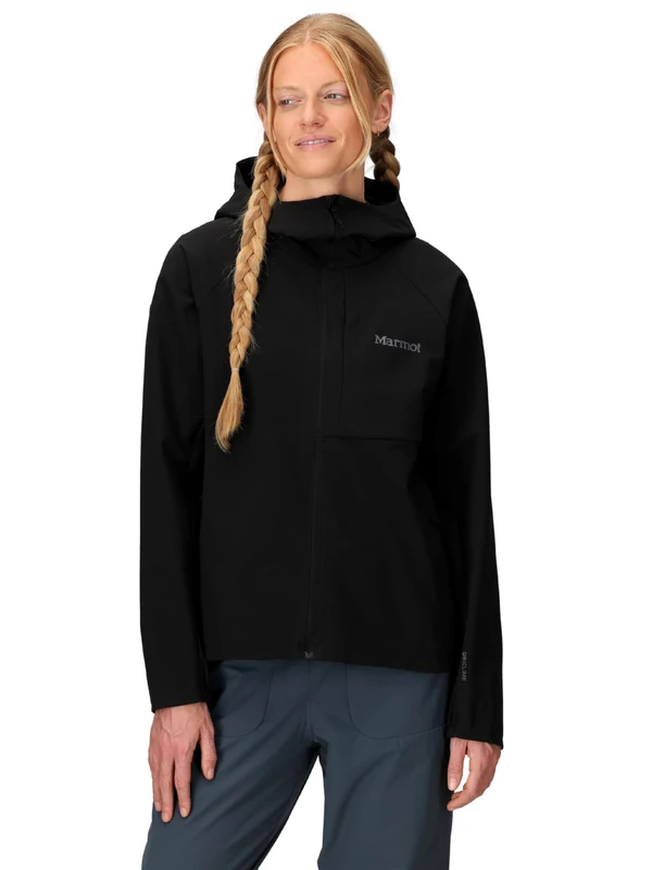 Marmot Women's Pinnacle DriClme Hoody, Warm Fleece Jacket, Full Zip Jacket, Breathable, Stretchy, Wind Resistant Body Warmer, packable, ideal for hiking, Black, XL
