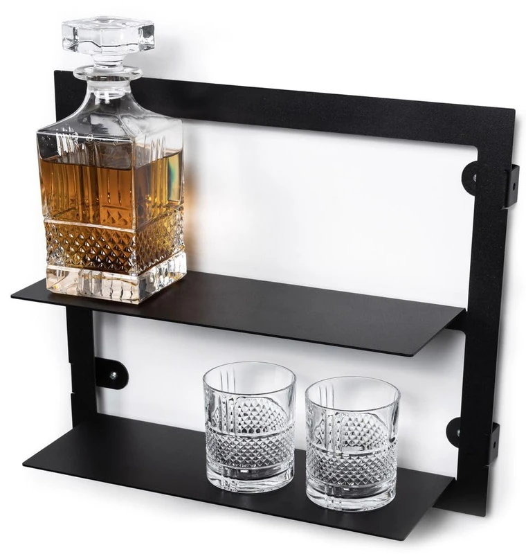 Blackwell Wall Rack, steel, Black, met 2 Lagen - Image 1