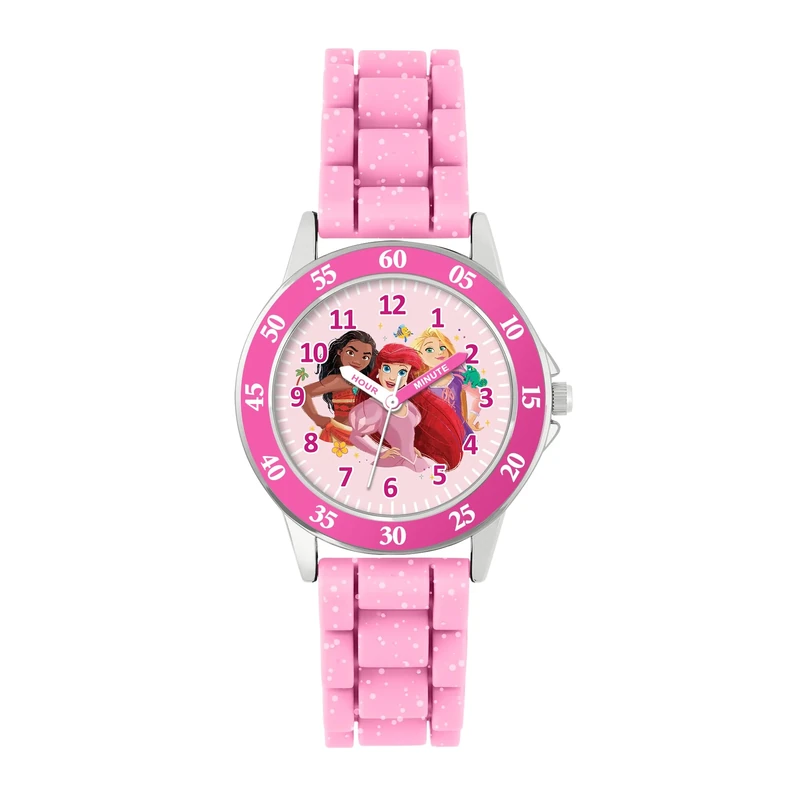 Disney Princess Kids Pink Time Teacher Analogue Watch PN4660