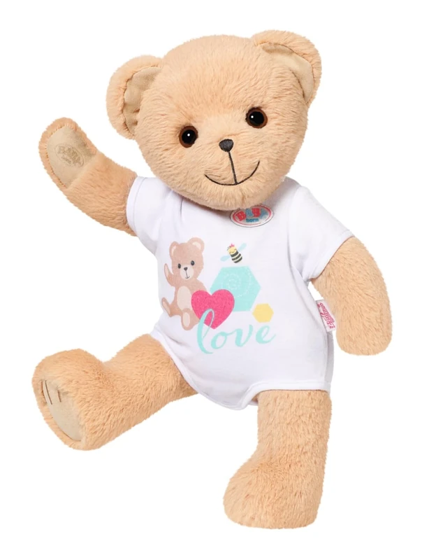 BABY born Singing Teddy - Plush Bear with Sound Function & white romper - Movable arms & legs - Suitable for children from 18 months - sings 5 German songs from the series