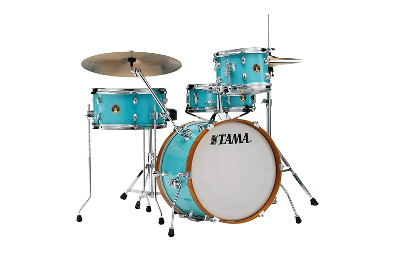 TAMA Club-JAM Shell Pack - Aqua Blue (AQB) w/Hardware - 4-piece complete kit with 18" bass drum LJK48H4-AQB