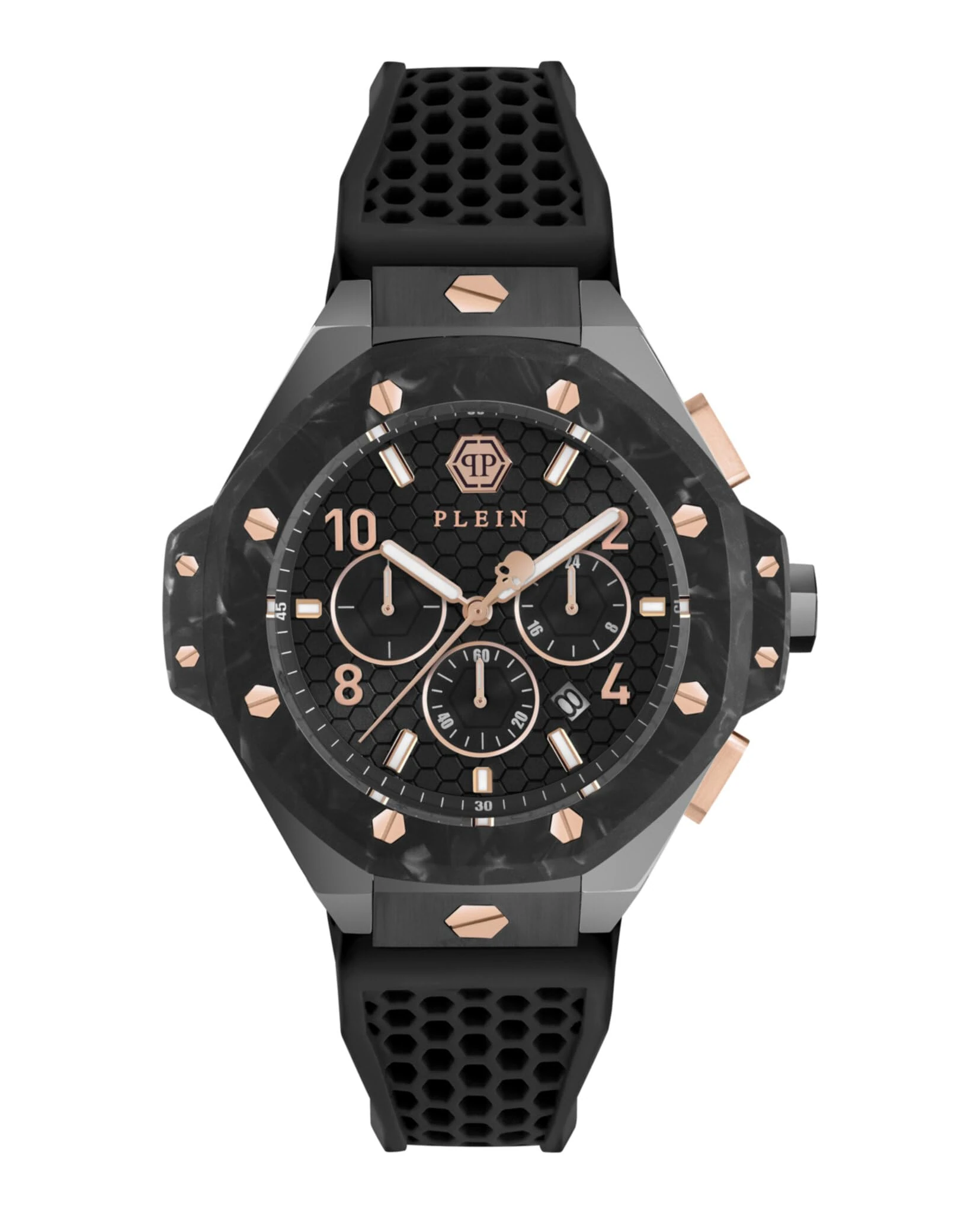 Philipp Plein Full $KELETON Royal Men's Automatic Silicone Analog Watch, Sw/Sw/Pink - Pwpra0524, Strap
