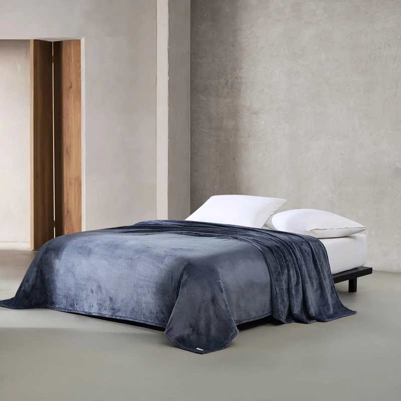 Calvin Klein - King Blanket, Super Soft Plush Bedding, Luxury Bed Blanket (Core Plush Slate Blue, King)