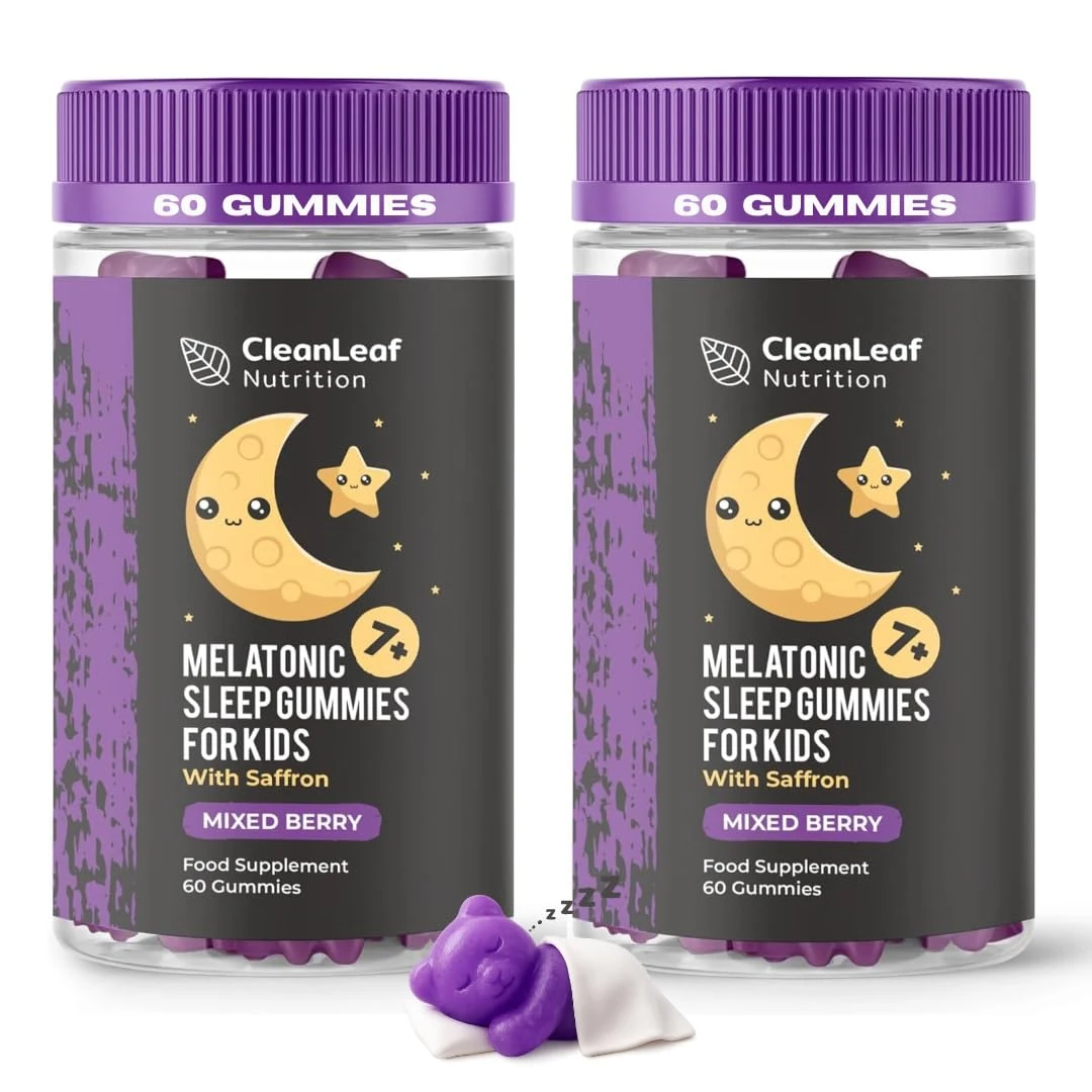 Twin Pack Natural Sleep Support Gummies for Kids - Melatonic Formula for Restful Nights, Childrens Sleep Gummies Promoting Natural Melatonin Production, Promotes Healthy Sleep Patterns, 60 Count