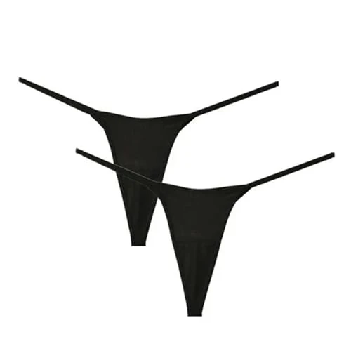 VHPNWJOB Underwear Women G-Shaped Pants Thong Women Thin Belt T-Back Underwear Seamless Bikini Brief Plus Size-2Pcs Black-L