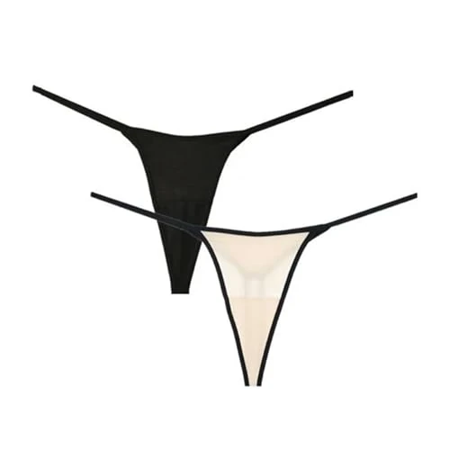VHPNWJOB Underwear Women G-Shaped Pants Thong Women Thin Belt T-Back Underwear Seamless Bikini Brief Plus Size-Black Khaki-L