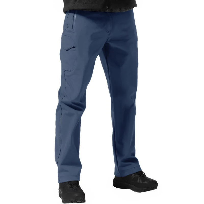 FREE SOLDIER Men's Winter Waterproof Ski Trousers Hunting Outdoor Trousers Windproof Thermal Trousers Winter Trousers Softshell Trousers for Climbing and Hiking Blue