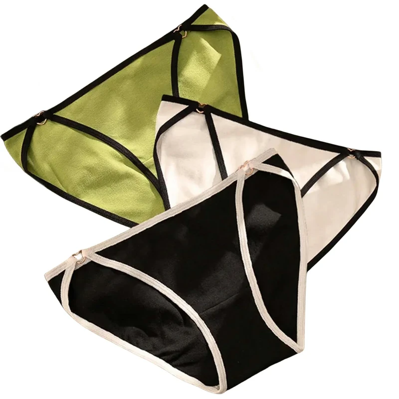 VHPNWJOB Underwear Women 3 Pcs Cotton Women'S Underwear T-Shaped Briefs Seamless Low Waist Triangle Panties-F-L-3Pcs